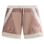 Kith Washed Turbo Dusty Mauve shorts with drawstring waist and zippered pockets