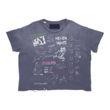 Suavo World Nevada Nights T-Shirt with vintage wash and gem stone details on model wearing medium size
