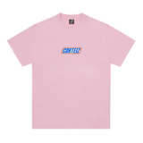 Pink Corteiz Snickers Tee with logo print on front