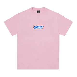 Pink Corteiz Snickers Tee with logo print on front