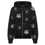 Unknown x Ed Hardy Skeleton and Rhinestone Zip Hoodie Black