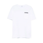 White Loewe Pocket T-Shirt front view with logo pocket detail