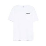 White Loewe Pocket T-Shirt front view with logo pocket detail