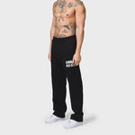 Black ANNIE HOOD APPLIQUE JOGGERS in relaxed fit made from 500gsm brushback cotton