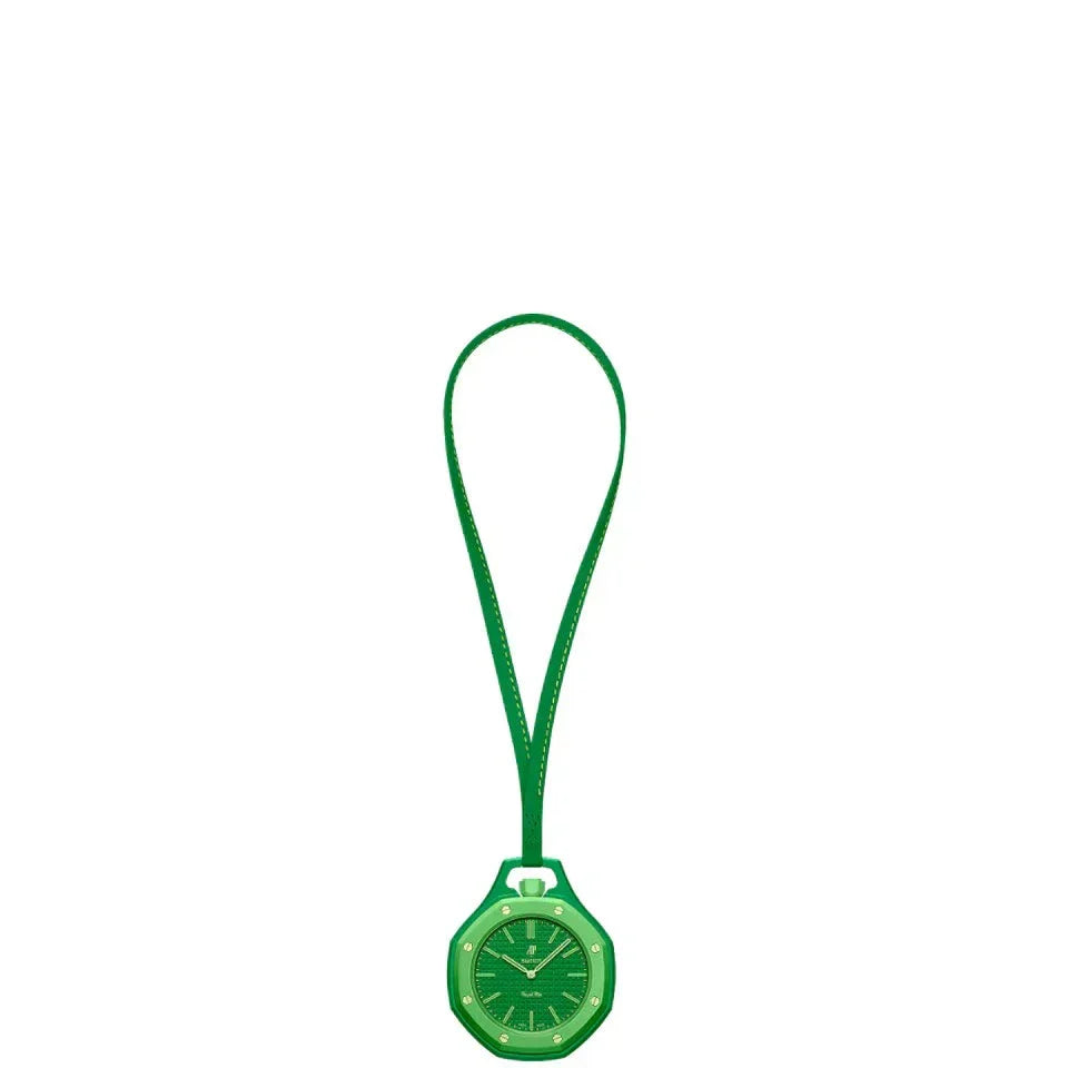 Swatch x Audemars Piguet Bioceramic Royal Pop Green watch close-up