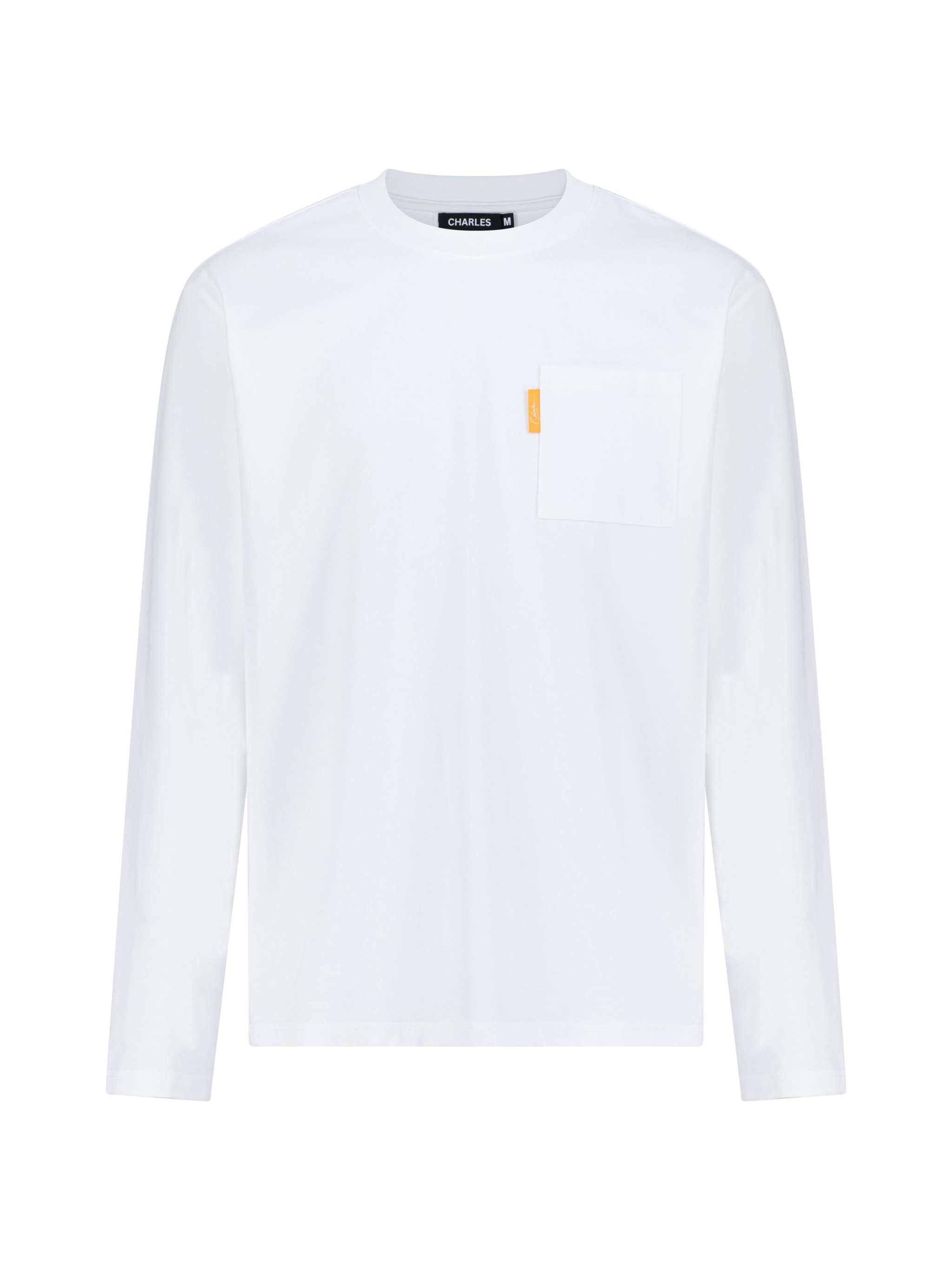 Studio By Charles White long sleeve white tee shirt front view