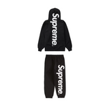 Supreme Satin Applique Hooded Sweatshirt & Sweatpant Set