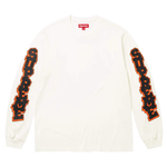 Supreme Cracked Sleeve long sleeve top in washed white color