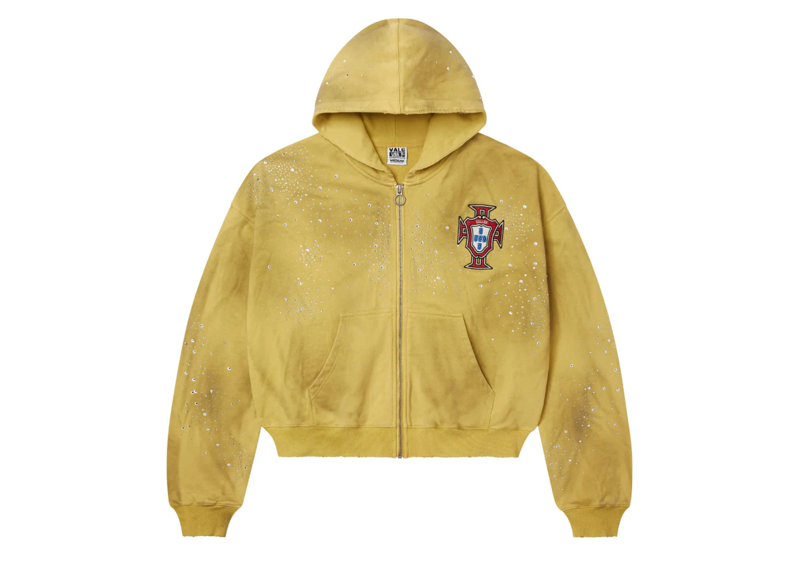 Vale Forever Sun Cluster yellow zip-up hoodie front view