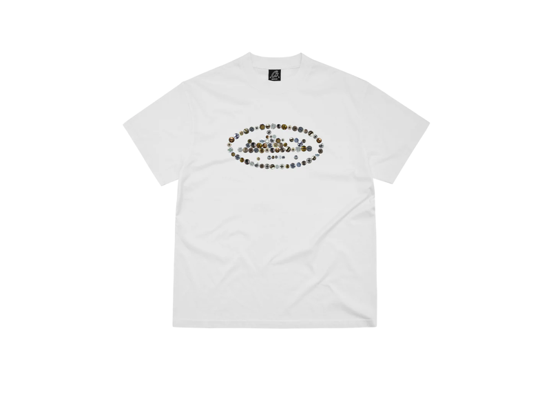White Corteiz Screws Island Tee with logo design on front