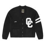 Corteiz College black cardigan with logo embroidered on chest