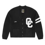 Corteiz College black cardigan with logo embroidered on chest