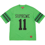 Supreme Studded green short sleeve football top with studded details
