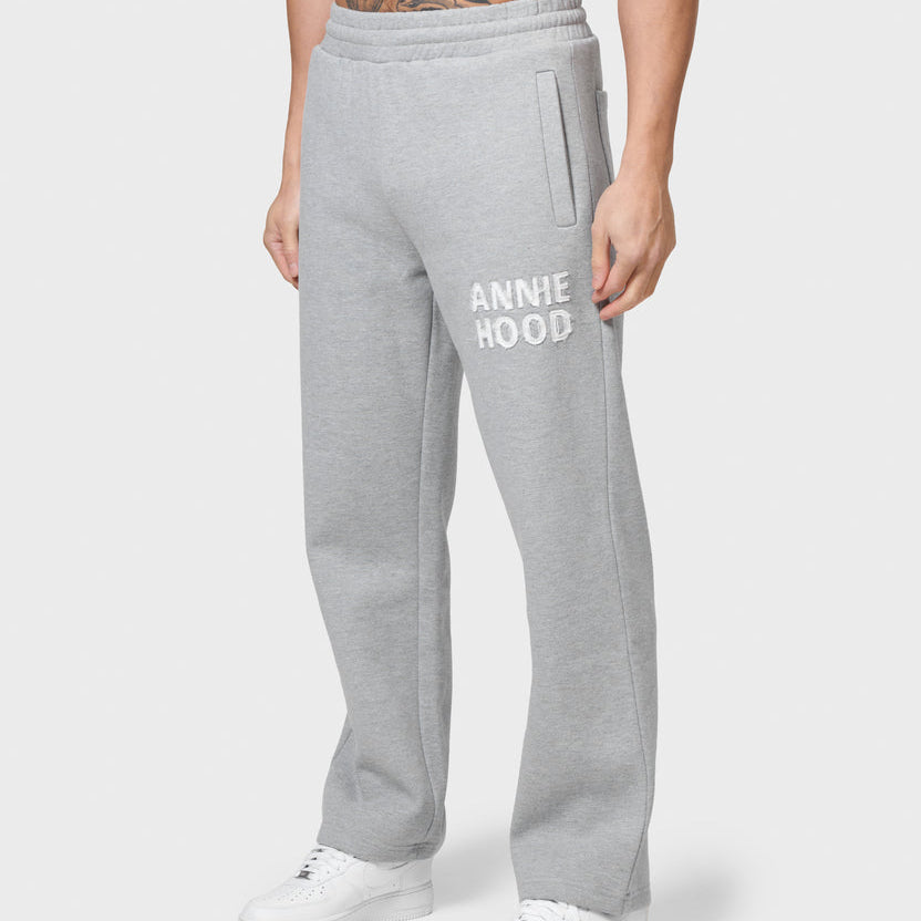 Grey Annie Hood Applique Joggers in relaxed fit made of 500gsm brushback cotton