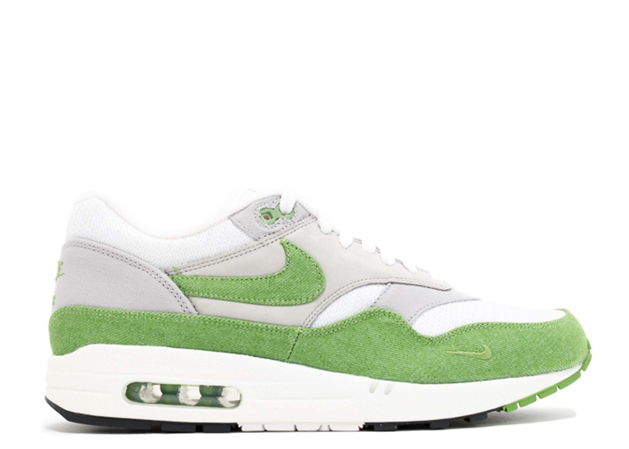 Patta x Air Max 1 Premium Chlorophyll sneaker in green and white.