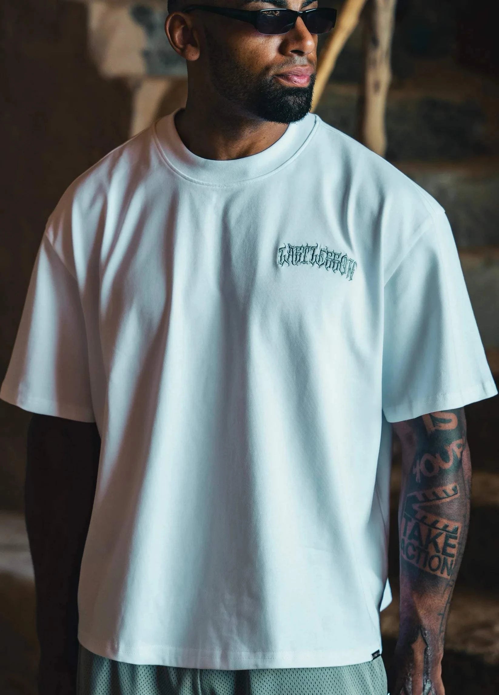 White Last Lesson Script T-Shirt with stylish text design