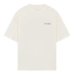 Siarr Fireball Tee in off white, oversized fit, ribbed neck, 100% cotton.