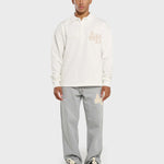 White Annie Hood College polo shirt with double embroidery logo on ribbed cotton