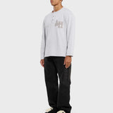 Annie Hood College Henley grey ribbed cotton shirt with double embroidery logo