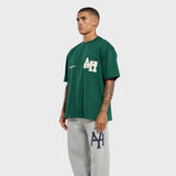 Green Annie Hood College t-shirt with dropped shoulder and embroidery details