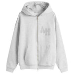 ANNIE HOOD College Zip-Up in Triple Grey with hood and front zipper.