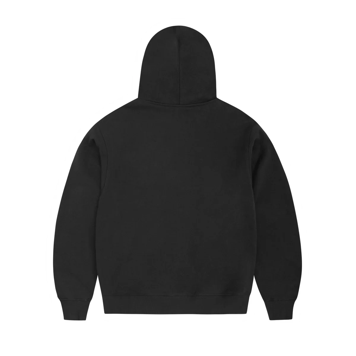 Black Corteiz Arch Shield zip-up hoodie with hood and long sleeves.
