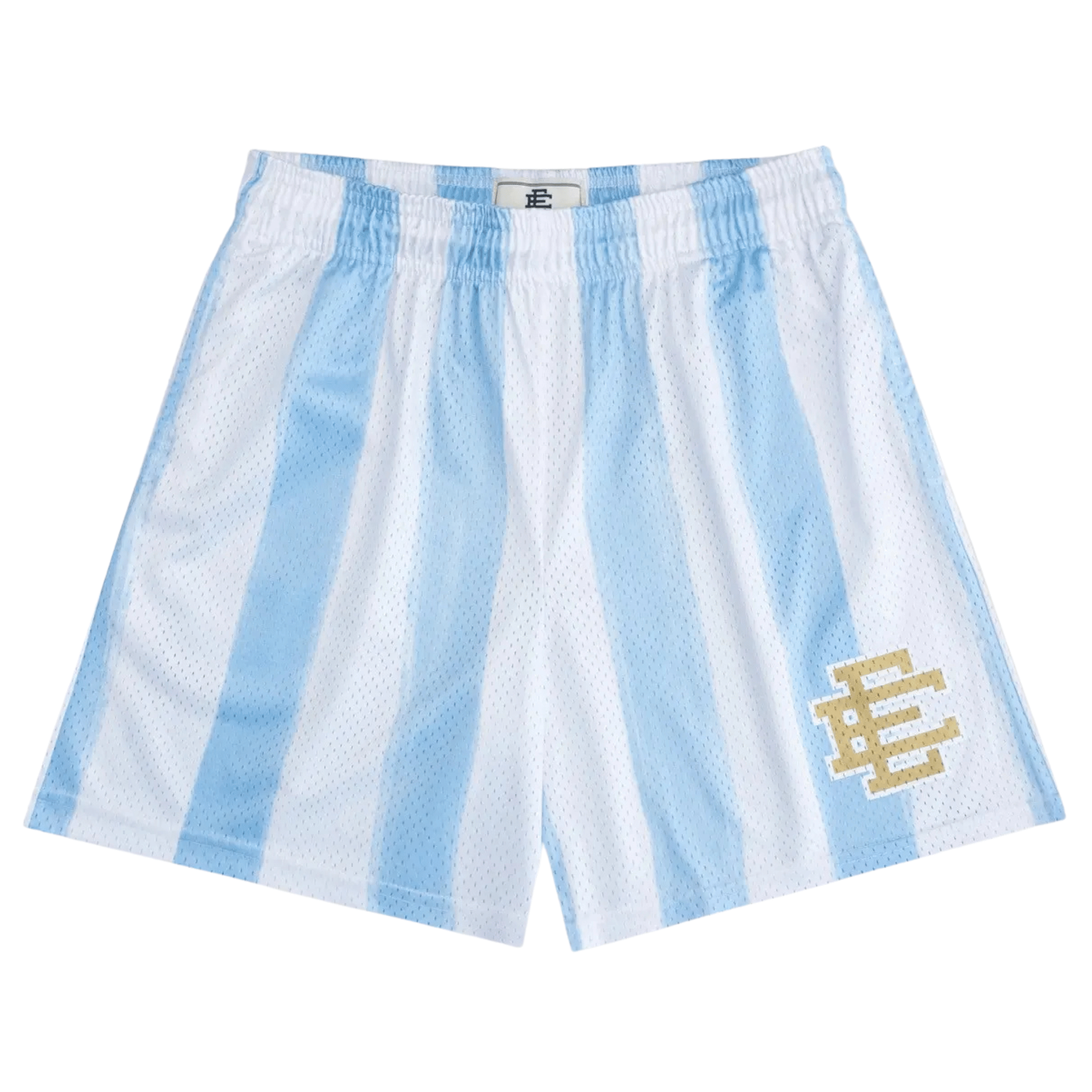 Eric Emanuel EE World Cup Short Argentina design with blue and white stripes and logo
