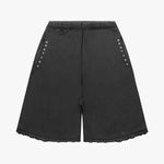 Askyurself Cross Studs Capri Vintage Fleece Shorts in beige with cross stud design