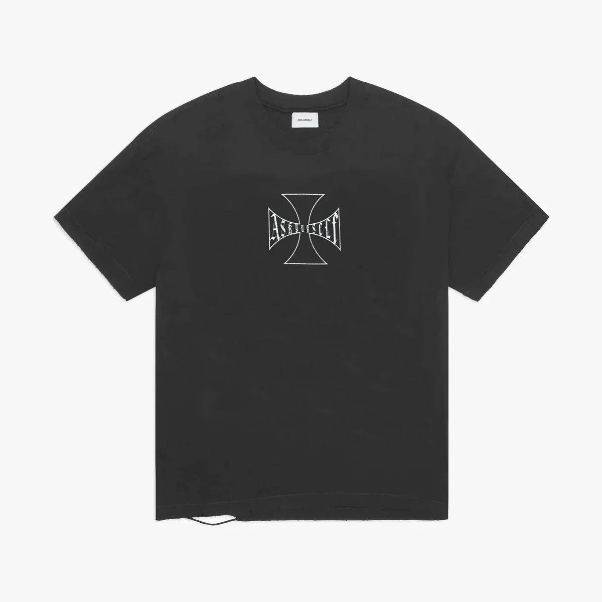 Askyurself 90s vintage black cross t-shirt inspired by Acne Studios style