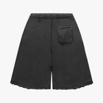 Askyurself Cross Studs Capri Vintage Fleece Shorts front view on white background