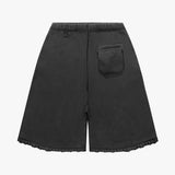 Askyurself Cross Studs Capri Vintage Fleece Shorts front view on white background