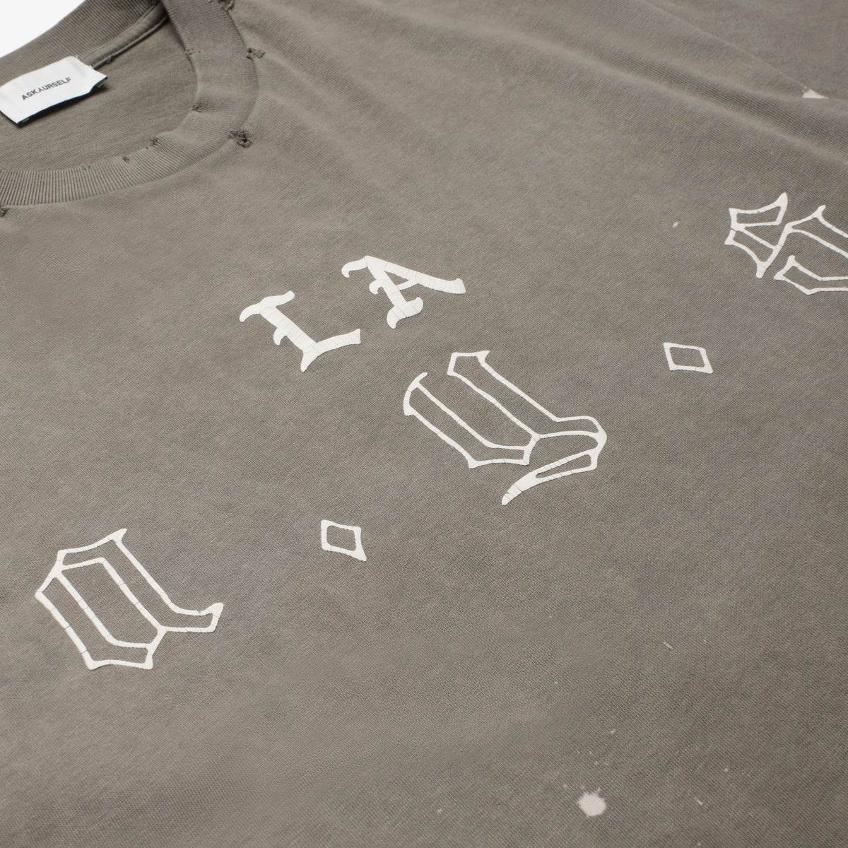 Askyurself LA AYS vintage brown t-shirt with Acne Studios design