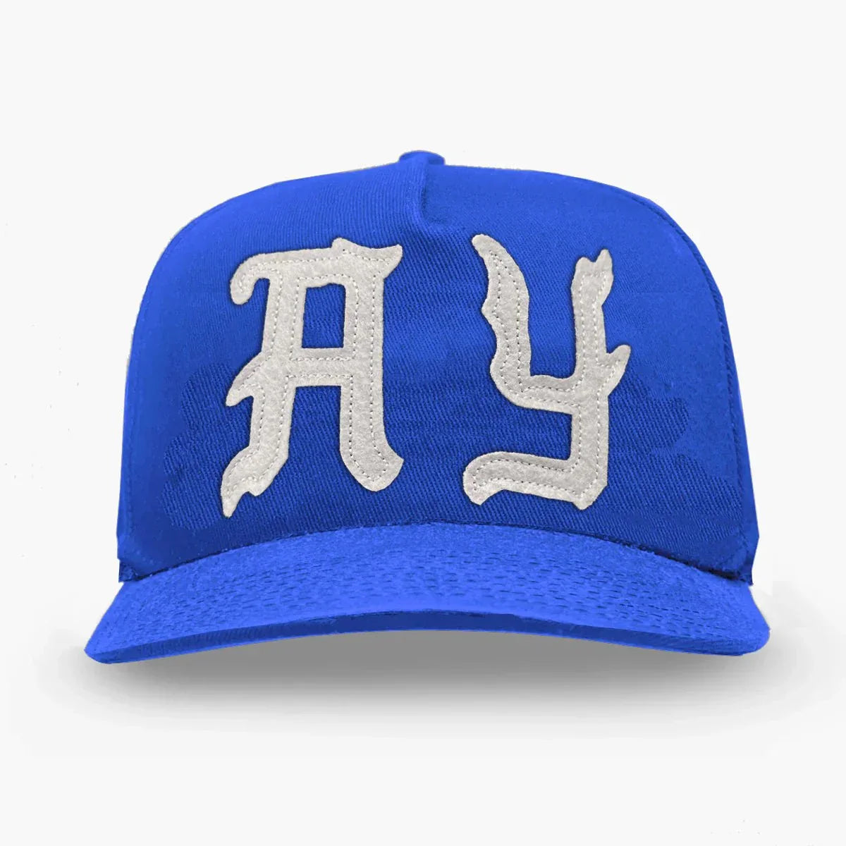 Askyurself AY Patch Snapback Cap in blue featuring Acne Studios branding