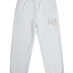 ANNIE HOOD College Joggers Grey with double embroidery logos, crafted from premium cotton fleece.