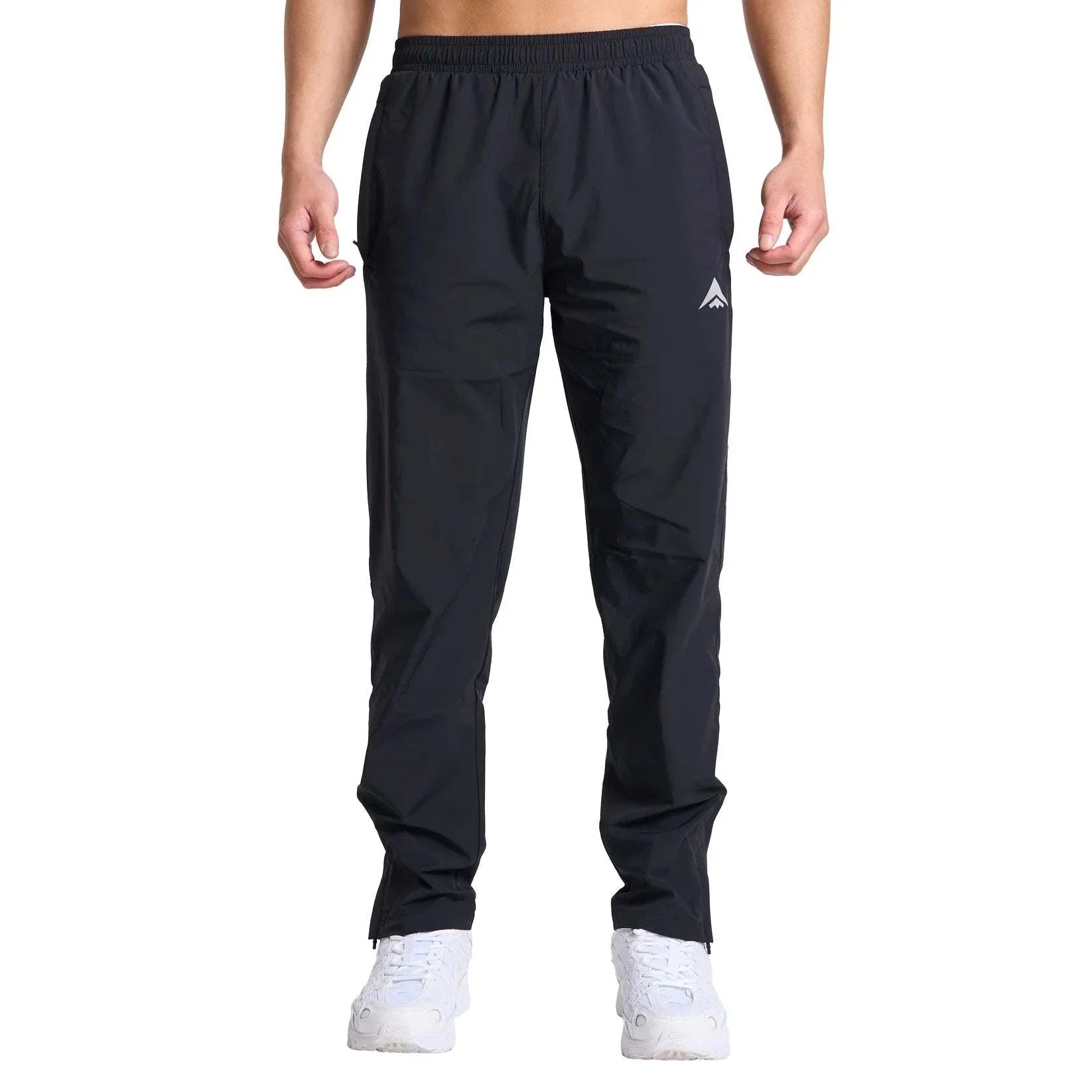 Black Attain Active Joggers with elastic waistband and slim fit design for men