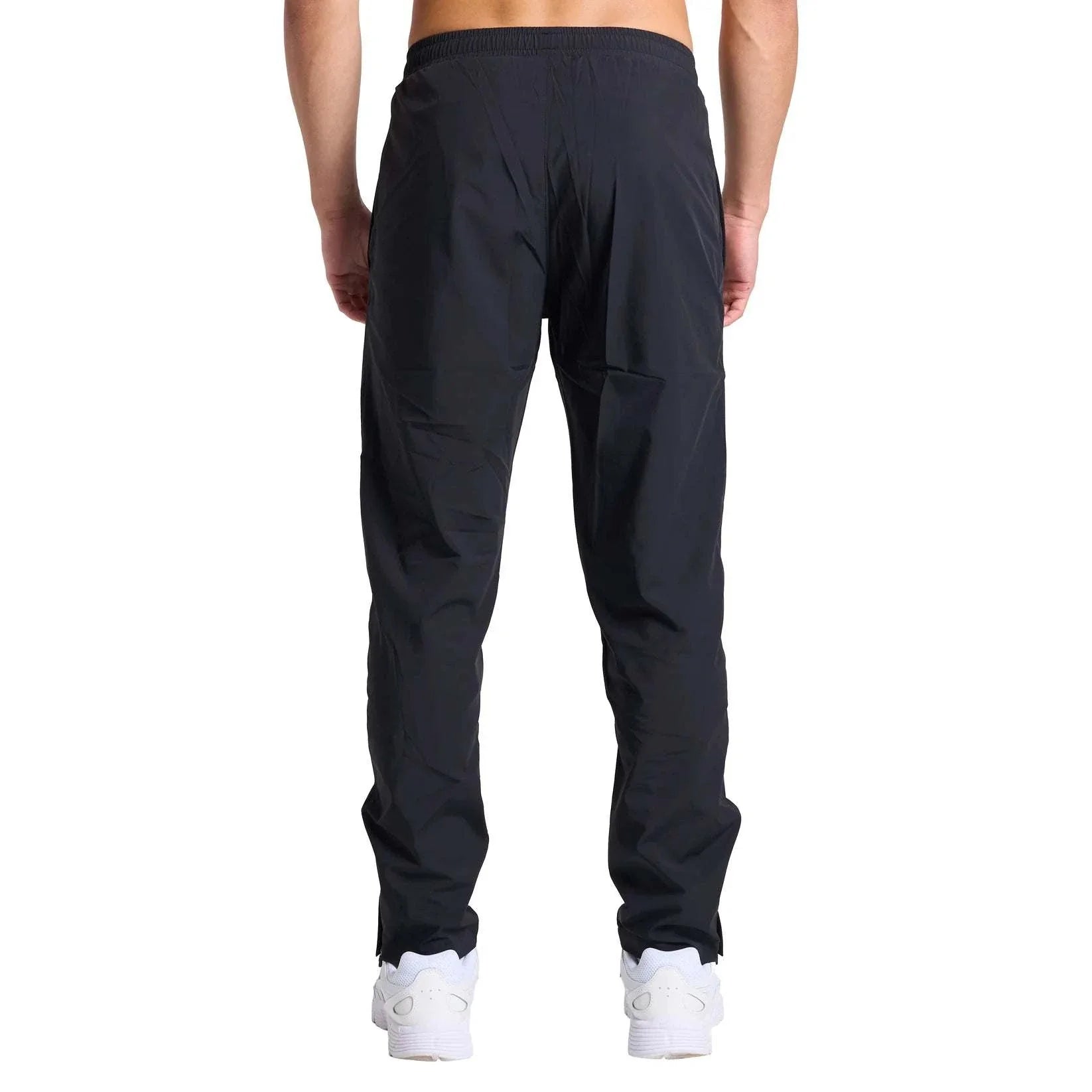 Back view of Attain Active Joggers black sports pants worn by model