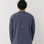 Natural Art Studio navy long sleeve shirt with back screen print logo and boxy fit