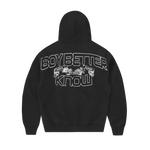 Black Corteiz BBK Royale zip hoodie with Boy Better Know graphic on the back