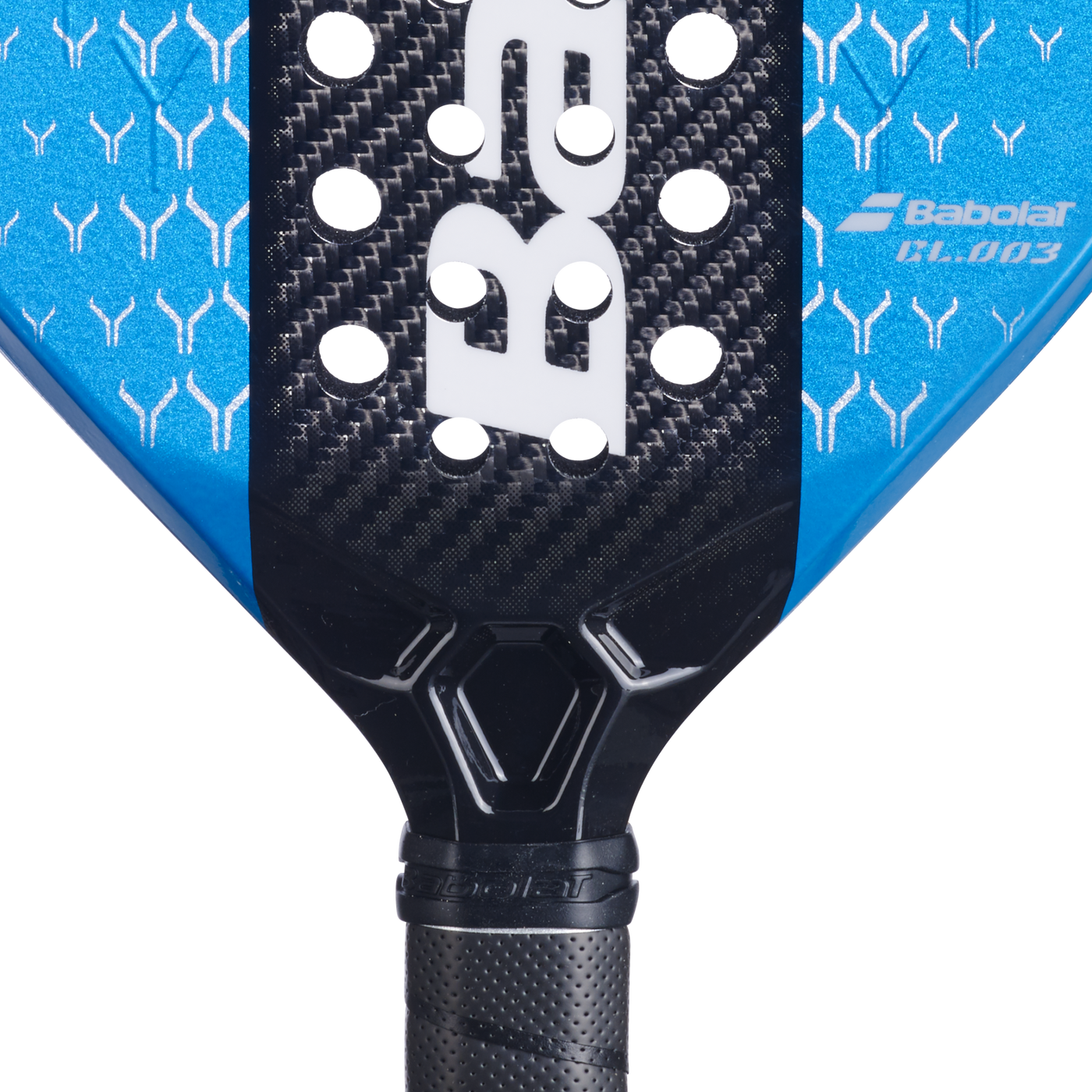 Lamborghini x Babolat BL.003 Blue limited edition carbon fibre padel racket with diamond shape and aerodynamic design