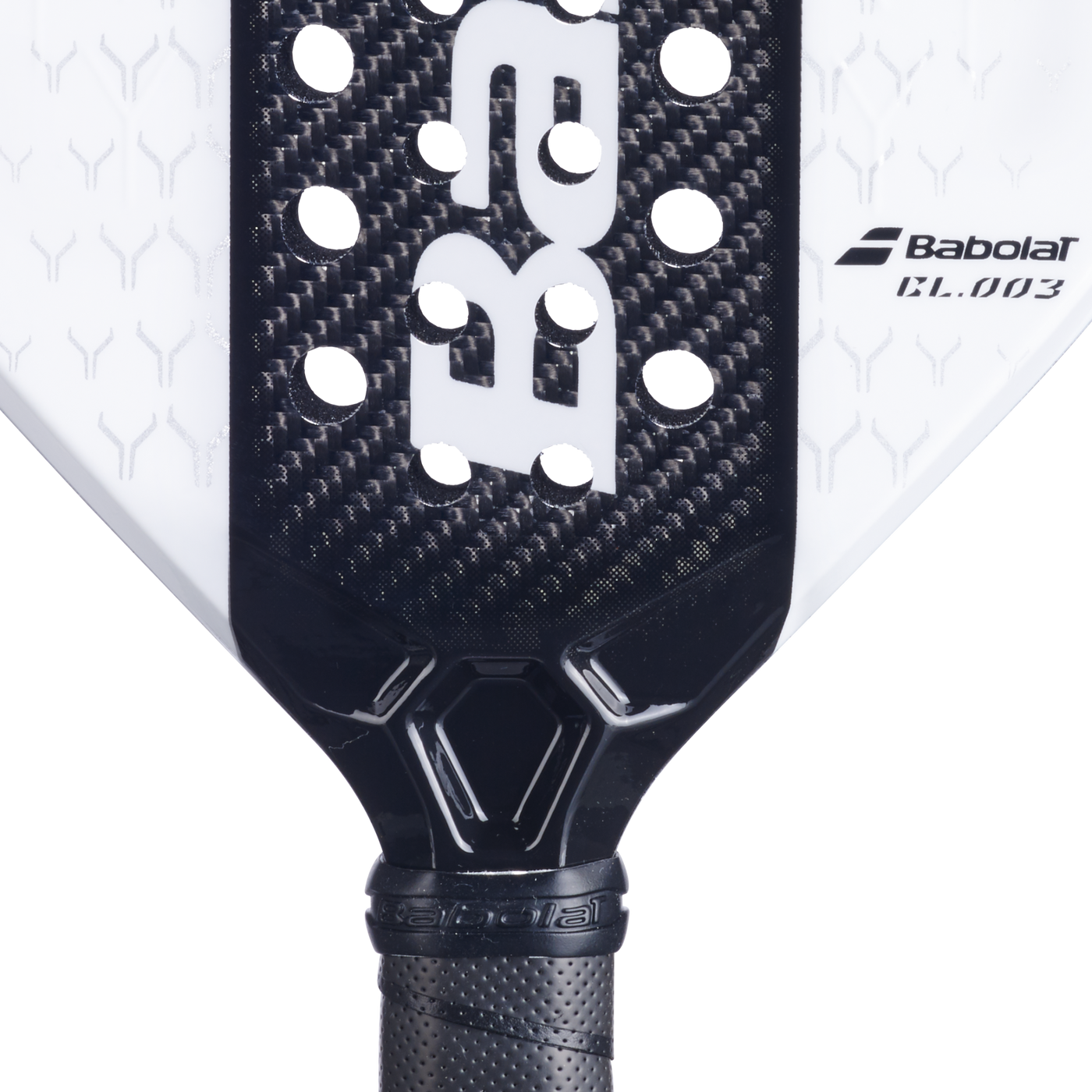 Lamborghini x Babolat BL.003 White padel racket with carbon fiber diamond frame
