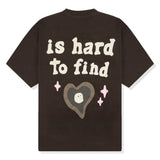 Broken Planet True Love Dark Brown T-Shirt with heart and text design on back.