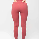 Latte Monday Active Leggings in Berry color showcasing flattering fit and comfort.