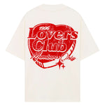 Siarr Lovers Club Tee with red heart and text graphic, oversized fit.