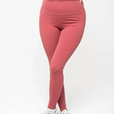 Berry-colored active leggings by Latte Monday, featuring lightweight stretch fabric for a flattering fit.
