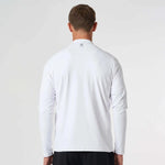 Cova Daily Quarter Zip white long-sleeve athletic top back view