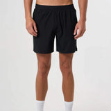 Black Cova Daily Shorts worn by male model with elastic waistband and relaxed fit