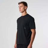 Cova Daily T-Shirt Black on male model side view simple design