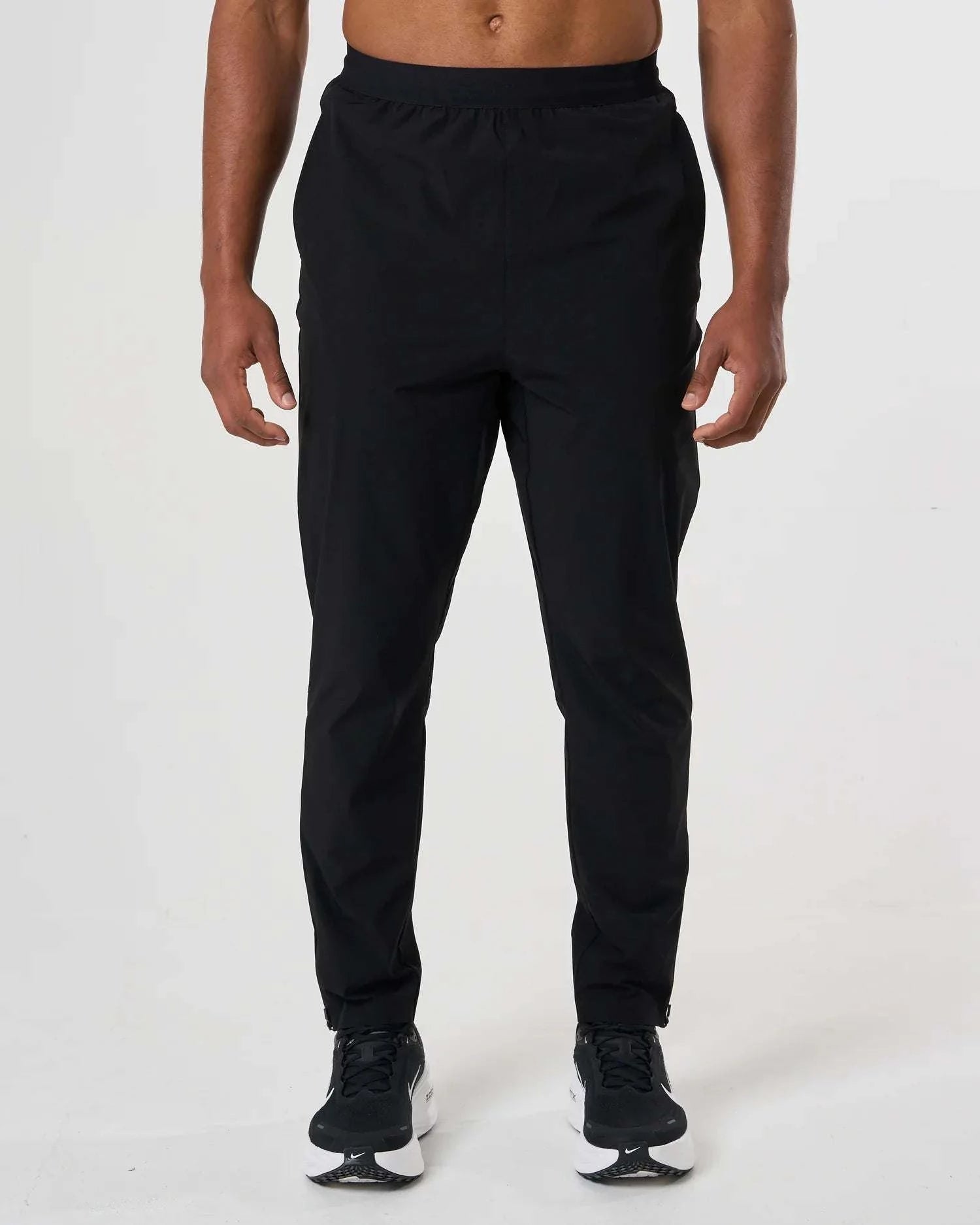Cova Daily Trousers black men's casual pants with elastic waistband