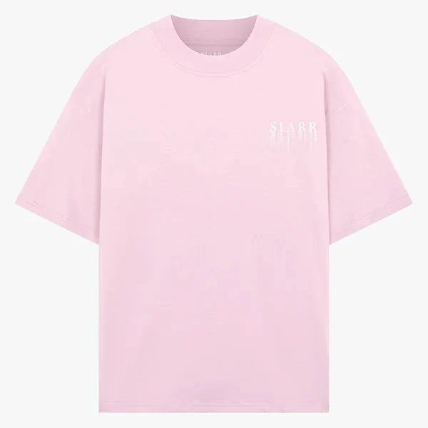 Siarr Relaxed Drip Tee pink casual oversized t-shirt
