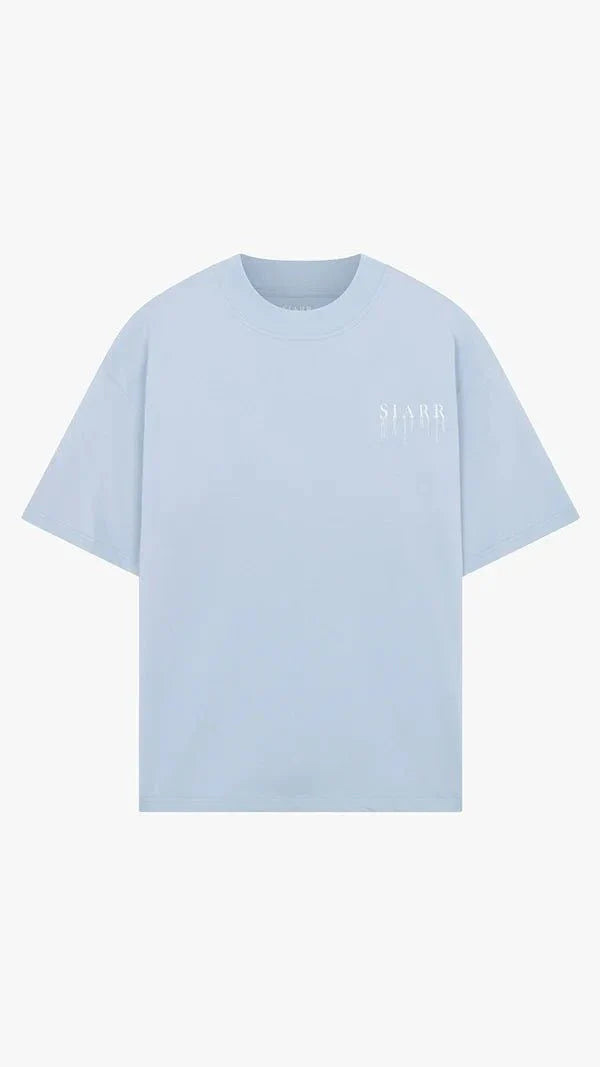 Siarr Relaxed Drip Tee baby blue relaxed fit t-shirt with chest logo